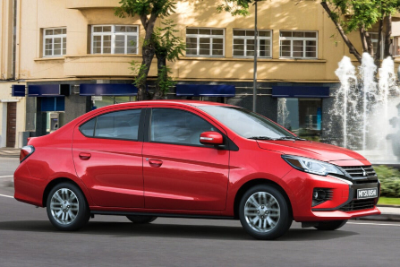 Red 2024 Mitsubishi Mirage G4 Sedan Parked on Street