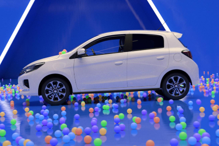 White 2024 Mitsubishi Mirage Parked in Ballpit