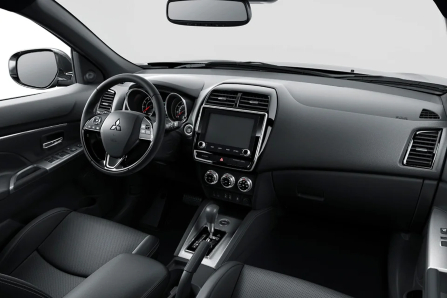 Black Interior of 2024 Mitsubishi Outlander Sport with Dashboard View