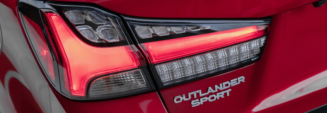 Badging on Red 2023 Mitsubishi Outlander Sport